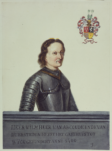 31759 Portret van Willem van Abcoude, heer van Abcoude en Duurstede, geboortejaar onbekend (ca. 1345), stichter van het ...